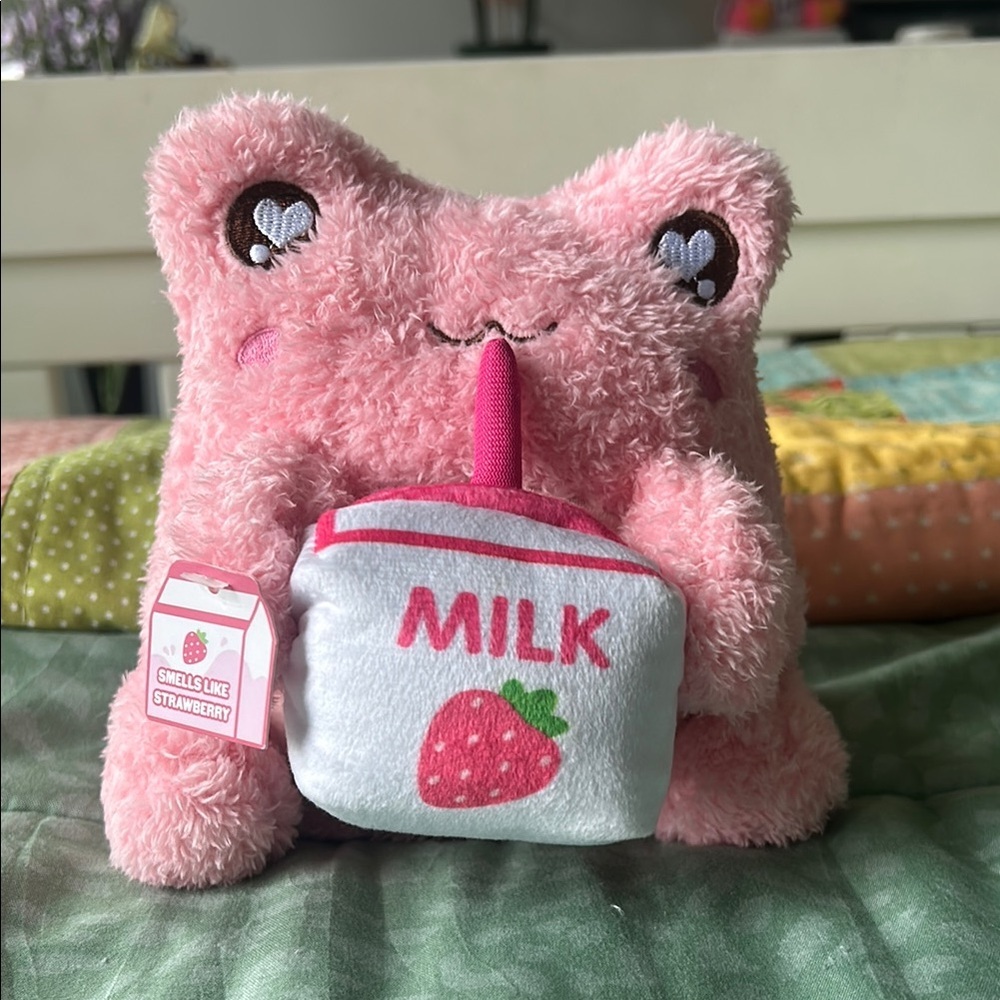 Strawberry Milk Plush Toy - Pink